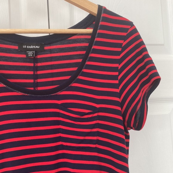 Red and navy striped t-shirt - Picture 3 of 4